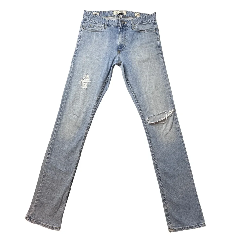 Calvin Klein Jeans Mens 30x32‎ Light Wash Slim White Oak Cone Denim Distressed
